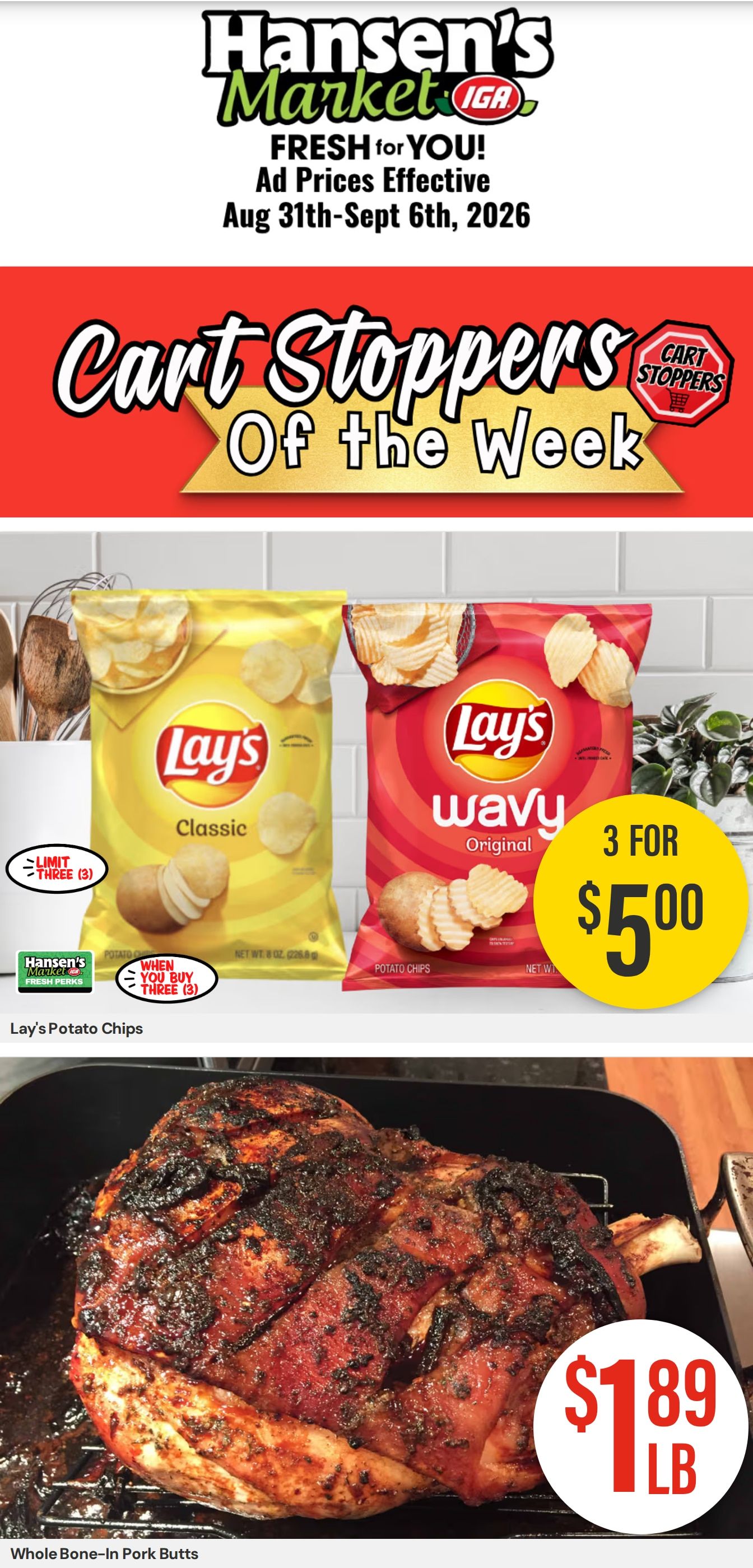 Hansen's IGA Wisconsin Weekly Ad August 31 - September 6, 2026