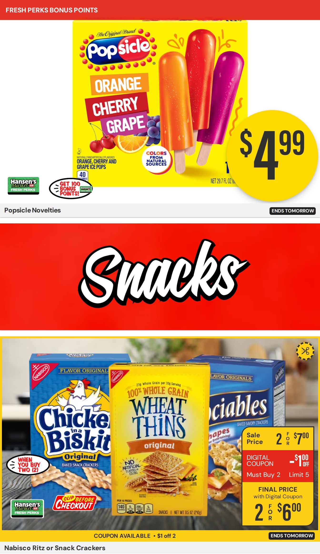Hansen's IGA Wisconsin Weekly Ad August 31 - September 6, 2026