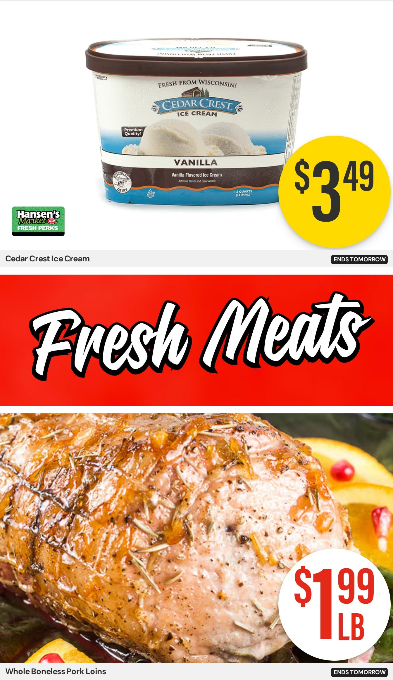 Hansen's IGA Wisconsin Weekly Ad August 31 - September 6, 2026
