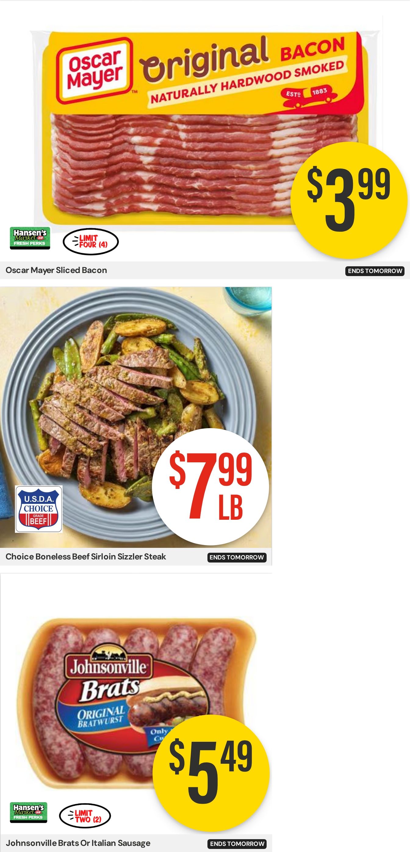 Hansen's IGA Wisconsin Weekly Ad August 31 - September 6, 2026