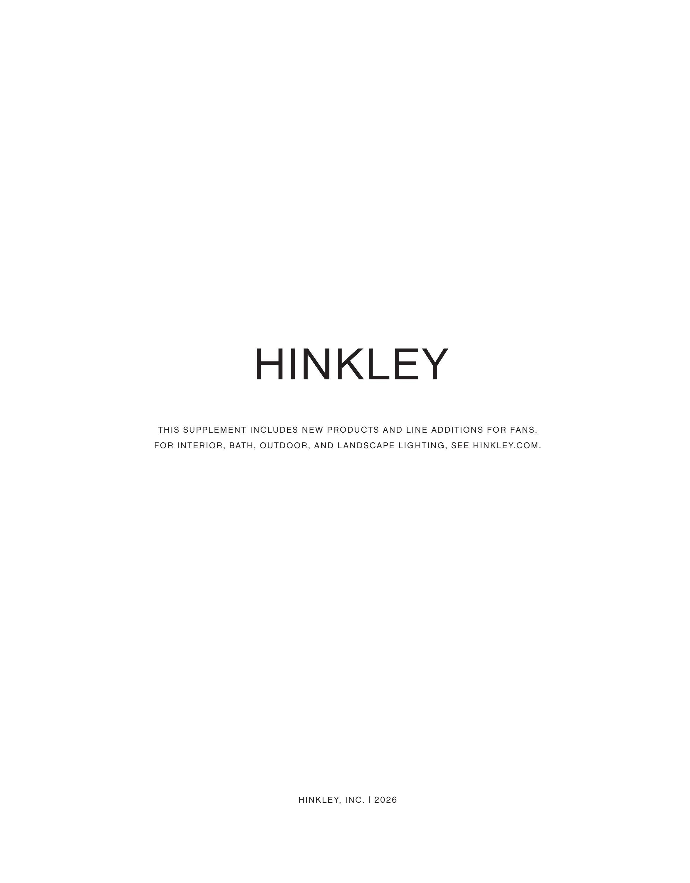 Hinkley Fan Catalog Weekly Ad January 1 - December 31, 2026