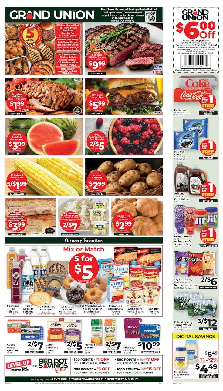 Grand Union (Rutland, VT) Weekly Ad August 30 - September 5, 2026