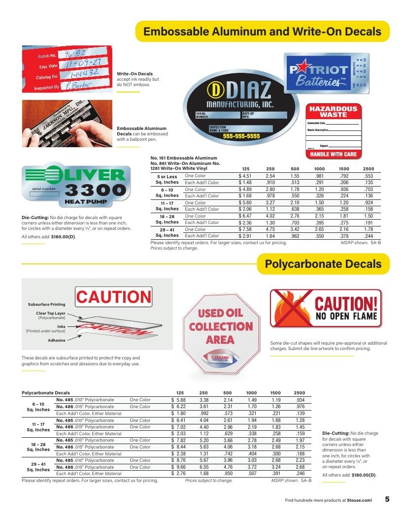 Stouse Industrial Labeling Catalog Weekly Ad January 1 - December 31, 2026