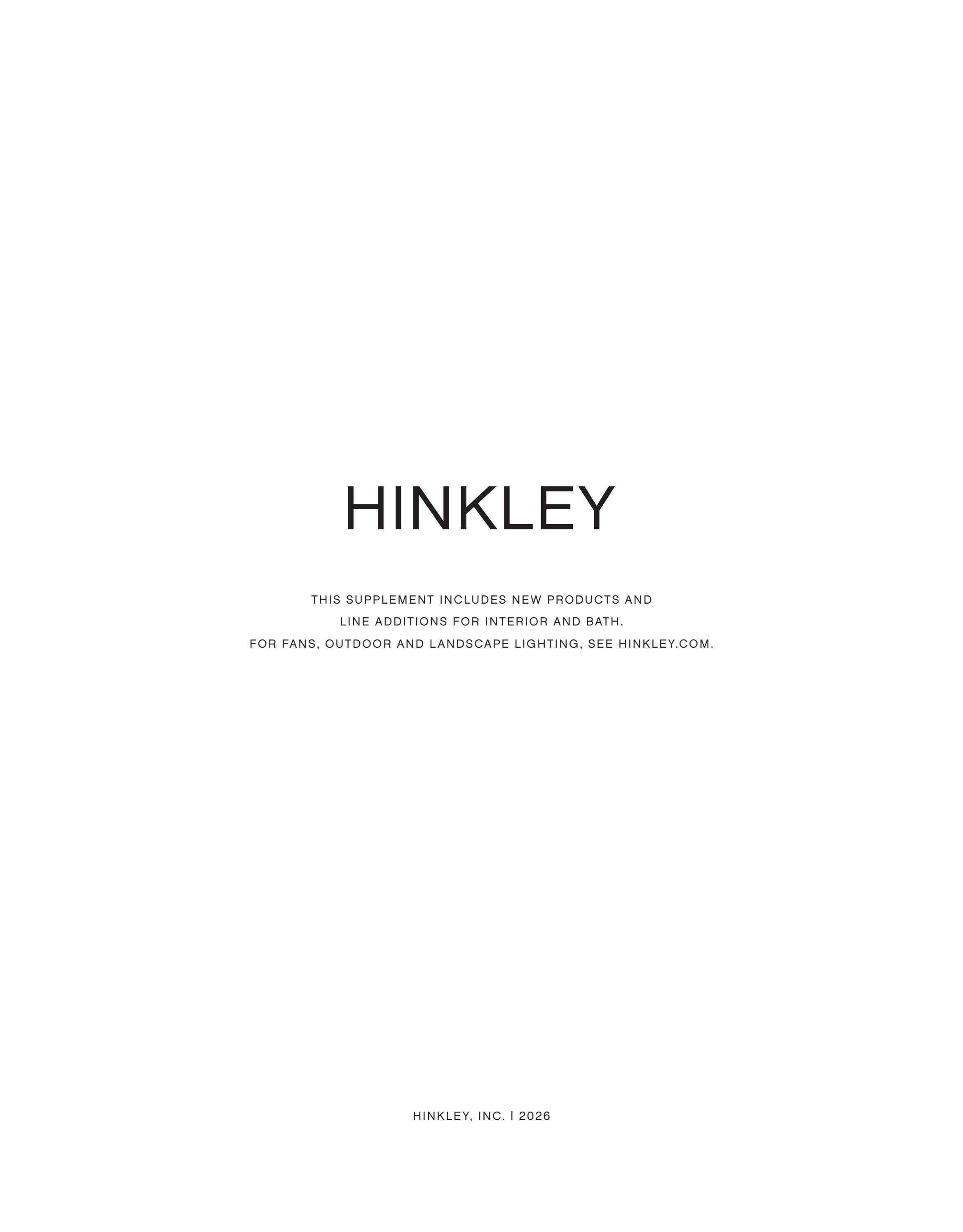 Hinkley Interior and Bath Lighting Weekly Ad January 1 - December 31, 2026