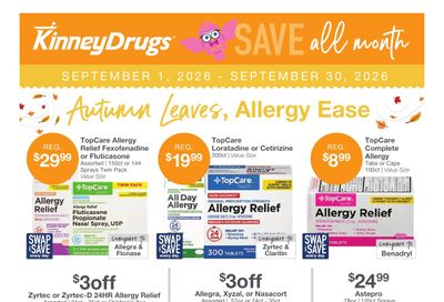 Kinney Drugs Thrive Weekly Ad September 1 - 30, 2026