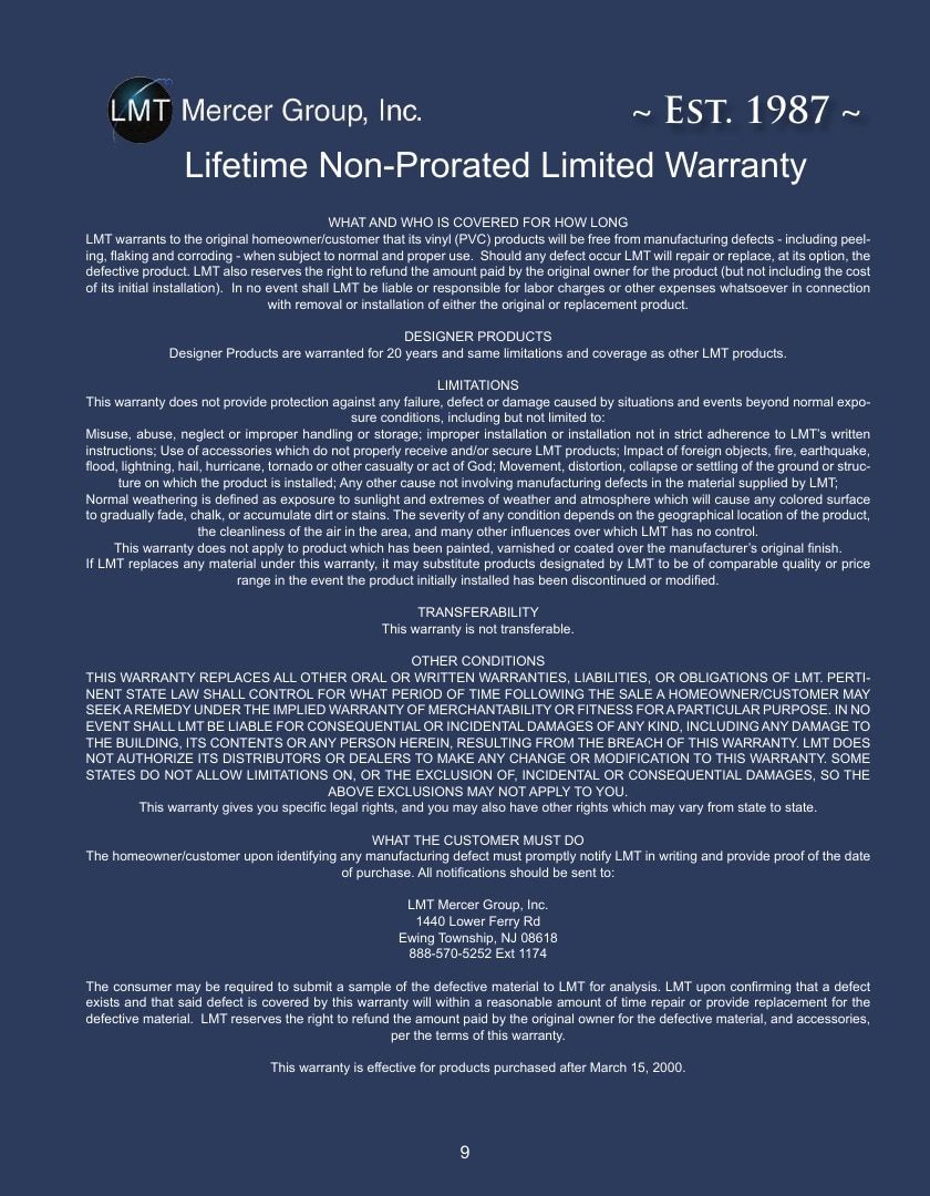 LMT Mercer Group Fence, Deck and Railing Products Catalog Weekly Ad January 1 - December 31, 2026