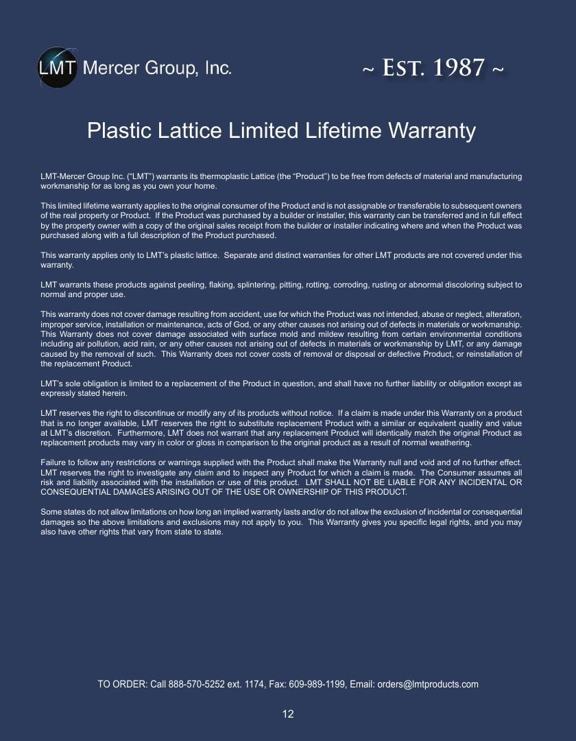 LMT Mercer Group Fence, Deck and Railing Products Catalog Weekly Ad January 1 - December 31, 2026