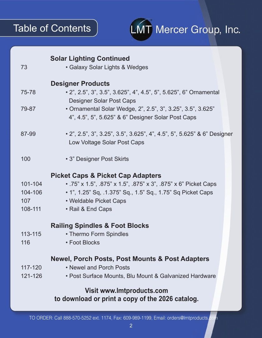LMT Mercer Group Fence, Deck and Railing Products Catalog Weekly Ad January 1 - December 31, 2026