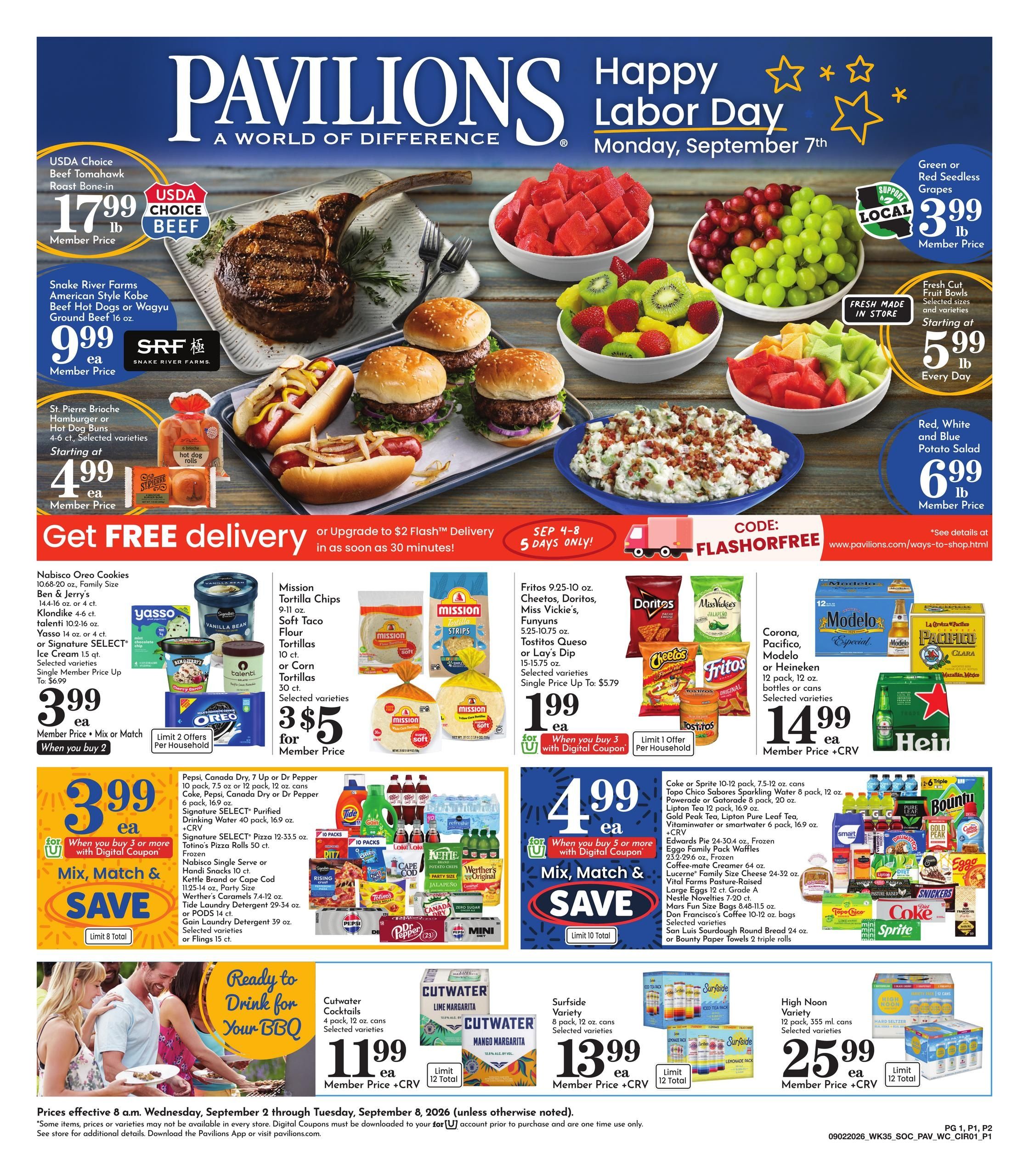 Pavilions (Aliso Viejo Area, CA) Weekly Ad September 2 - 8, 2026