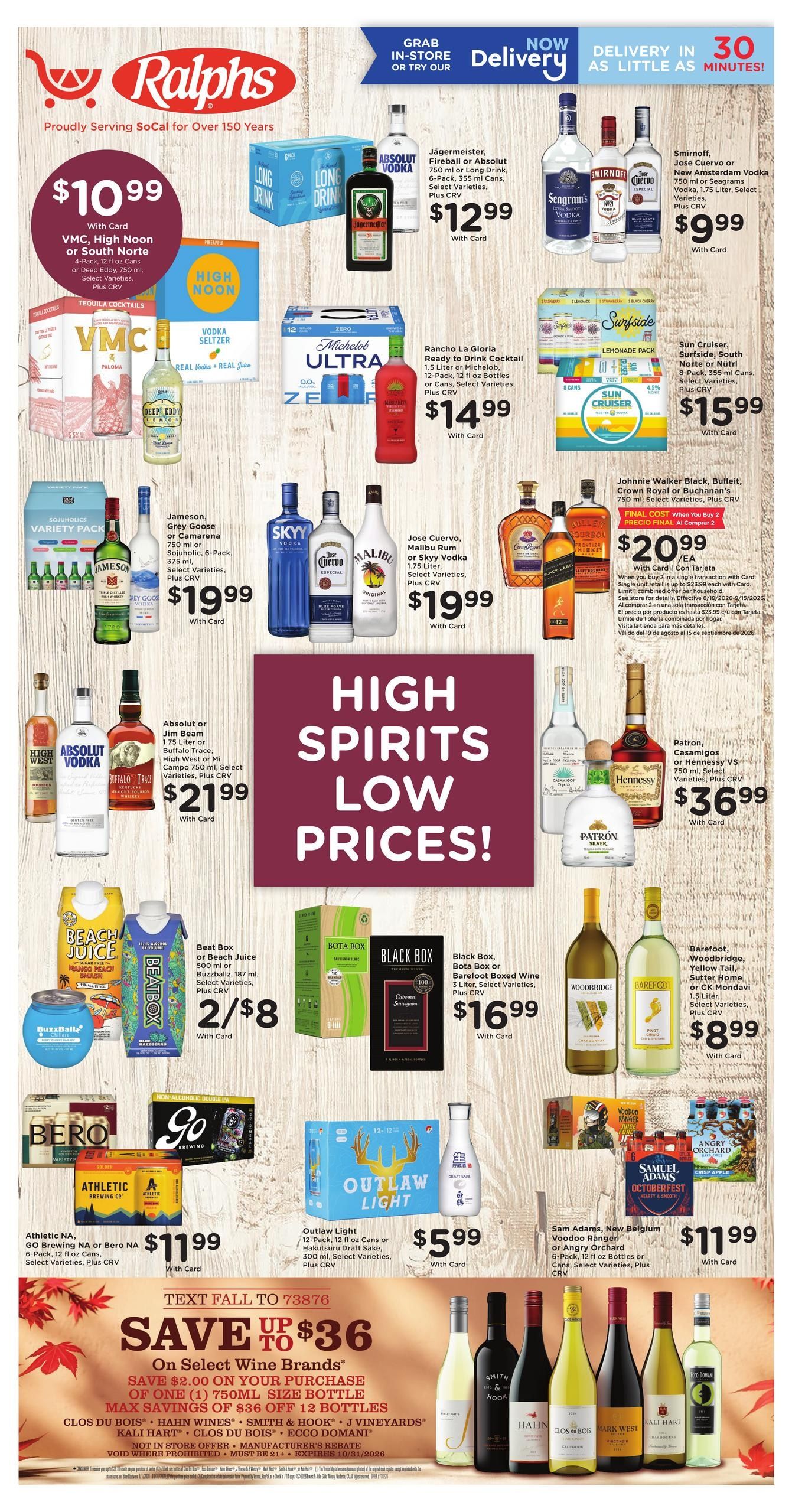 Ralphs Adult Beverage Weekly Ad September 2 - 8, 2026
