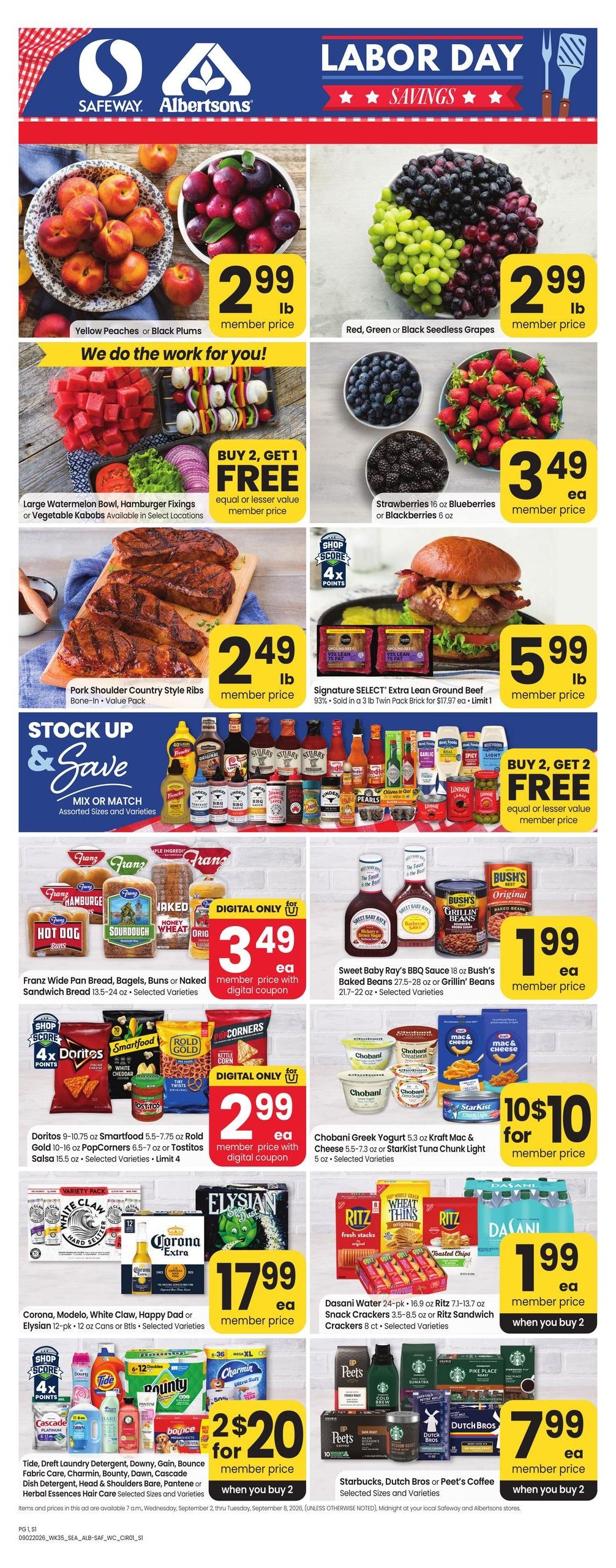 Safeway (Bellevue Area, WA) Weekly Ad September 2 - 8, 2026