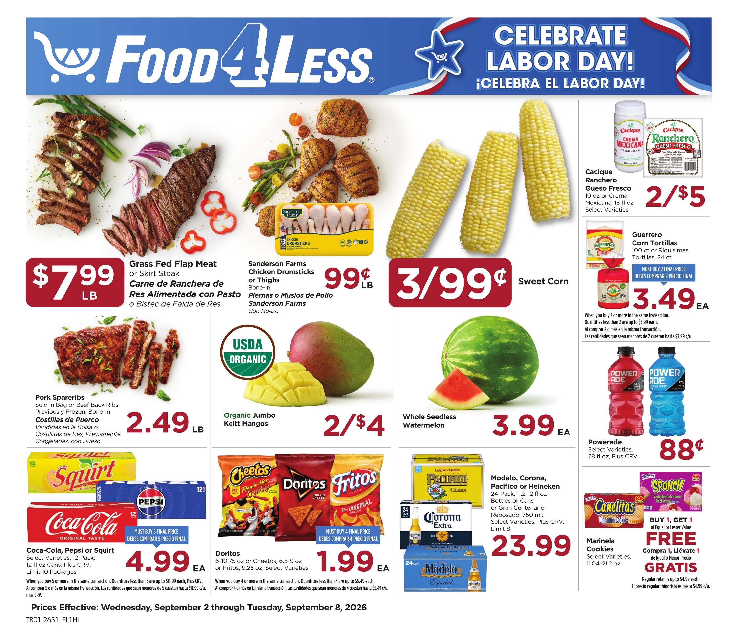 Food 4 Less (Alhambra Area, CA) California Weekly Ad September 2 - 8, 2026