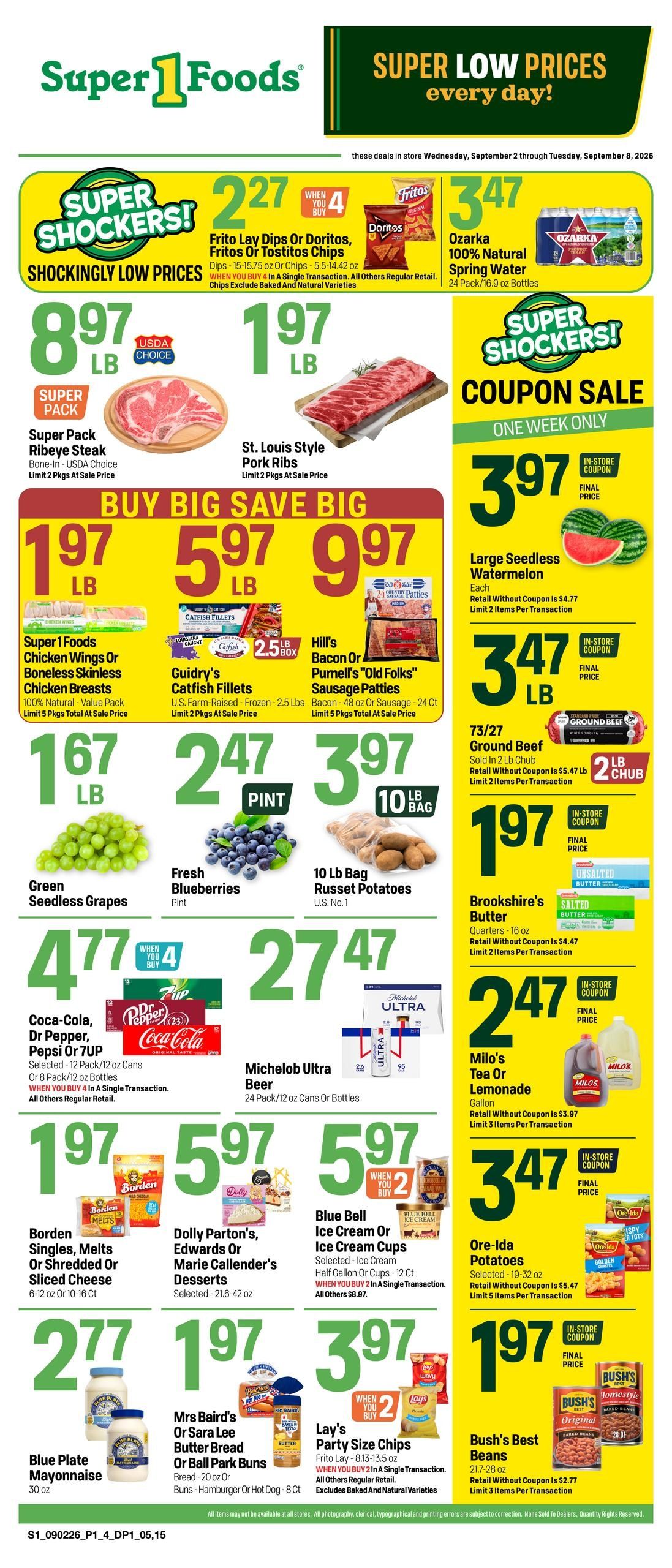 Super 1 Foods & Discount Pharmacy Weekly Ad September 2 - 8, 2026