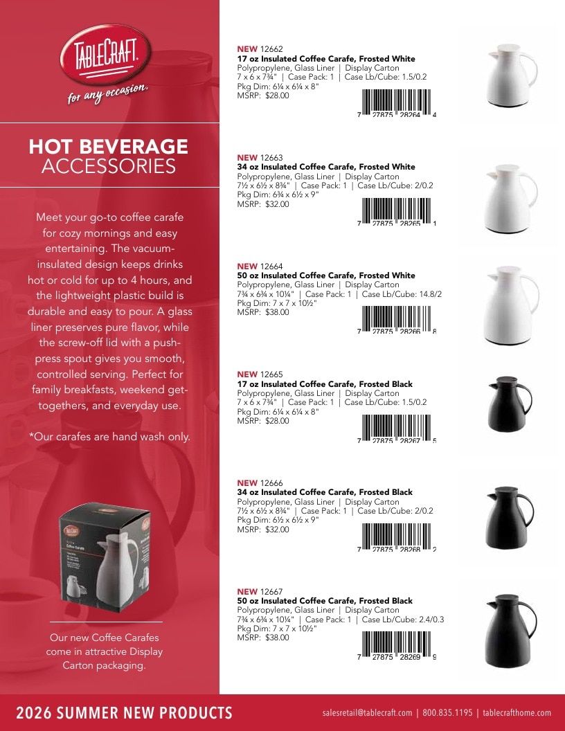 TableCraft Home Summer New Products Weekly Ad January 1 - December 31, 2026