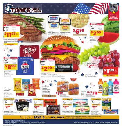 Tom's Food Center (Portland, MI) Weekly Ad August 30 - September 5, 2026