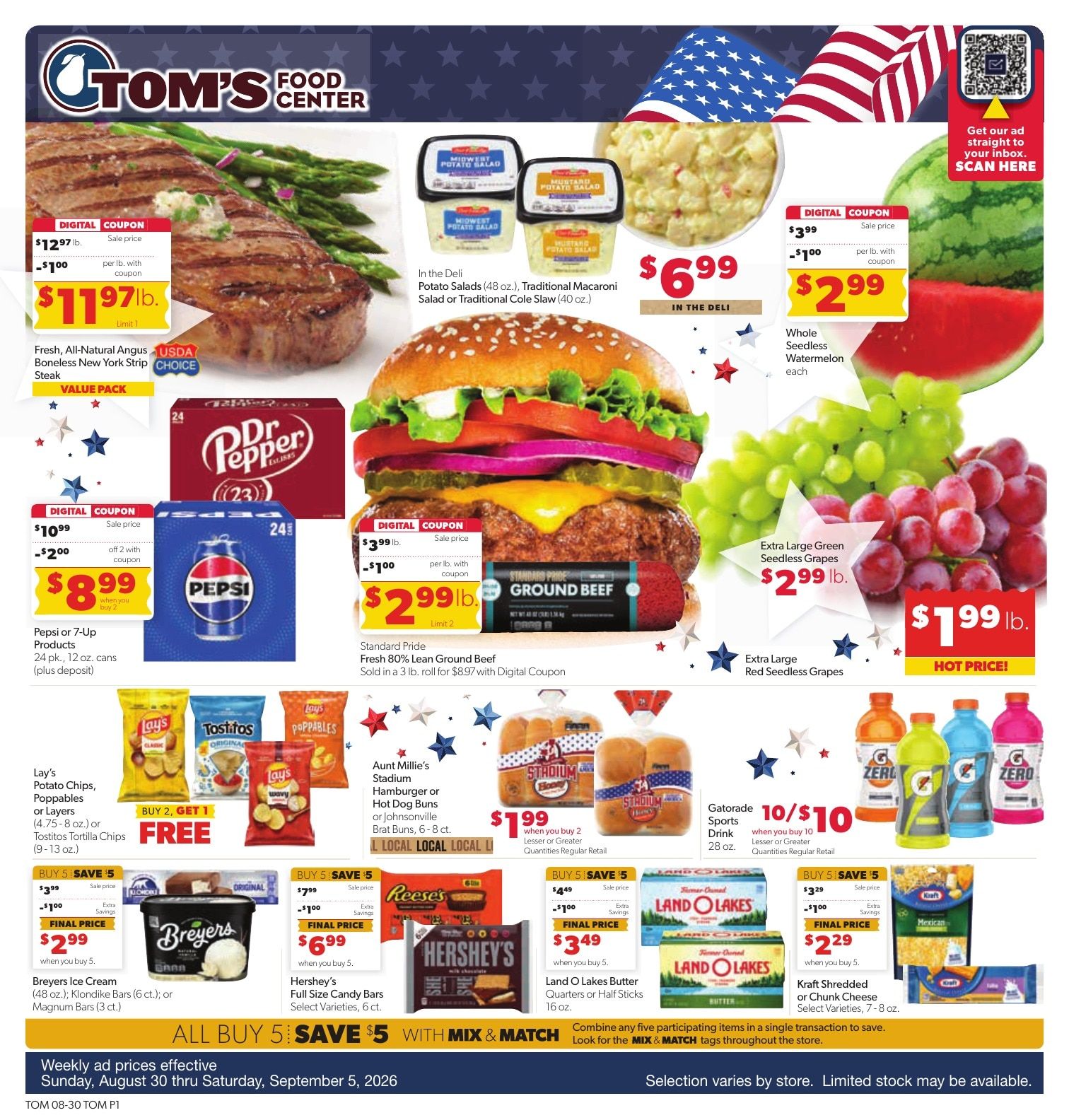 Tom's Food Center (Portland, MI) Weekly Ad August 30 - September 5, 2026