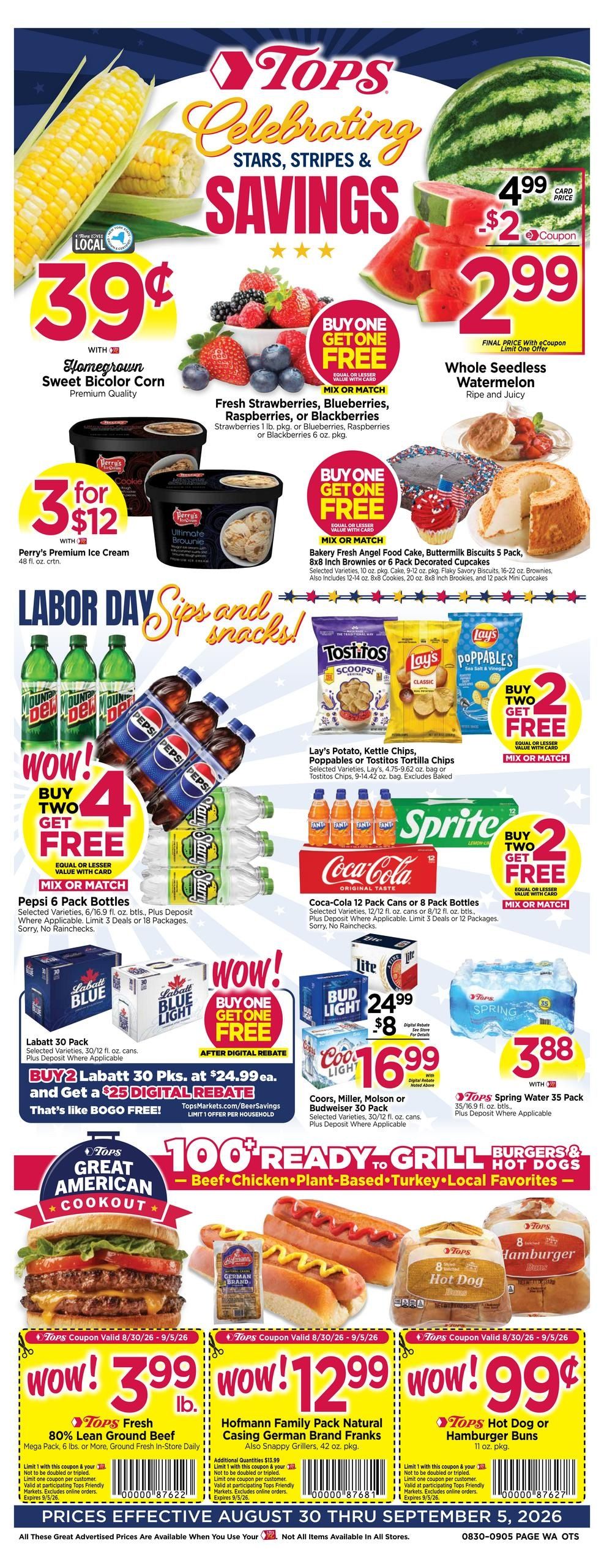 Tops Friendly Markets (Kinsman Area, OH) Weekly Ad August 30 - September 5, 2026