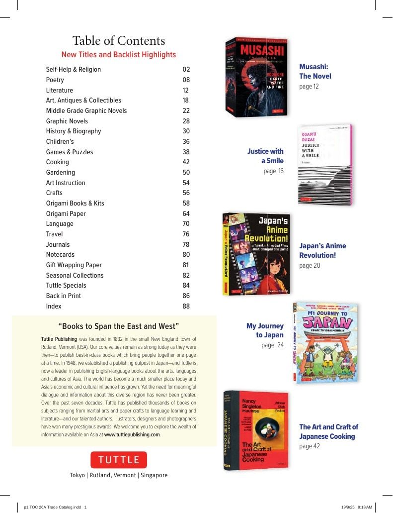 Tuttle Publishing Spring Books Catalog Weekly Ad January 1 - December 31, 2026
