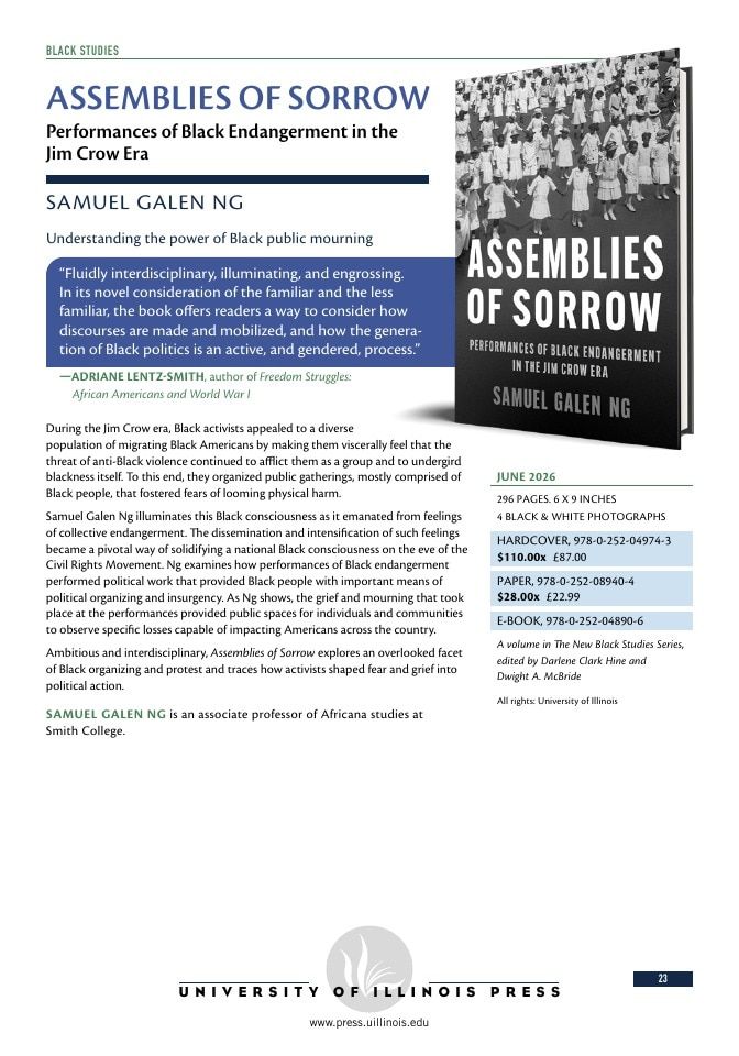 University of Illinois Press Spring Books Catalog Weekly Ad January 1 - December 31, 2026