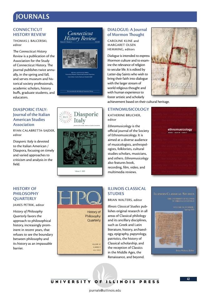 University of Illinois Press Spring Books Catalog Weekly Ad January 1 - December 31, 2026