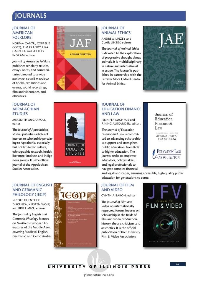 University of Illinois Press Spring Books Catalog Weekly Ad January 1 - December 31, 2026
