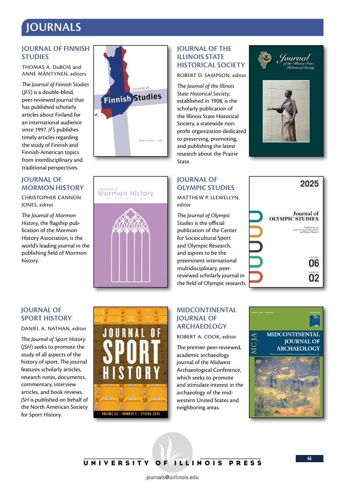 University of Illinois Press Spring Books Catalog Weekly Ad January 1 - December 31, 2026