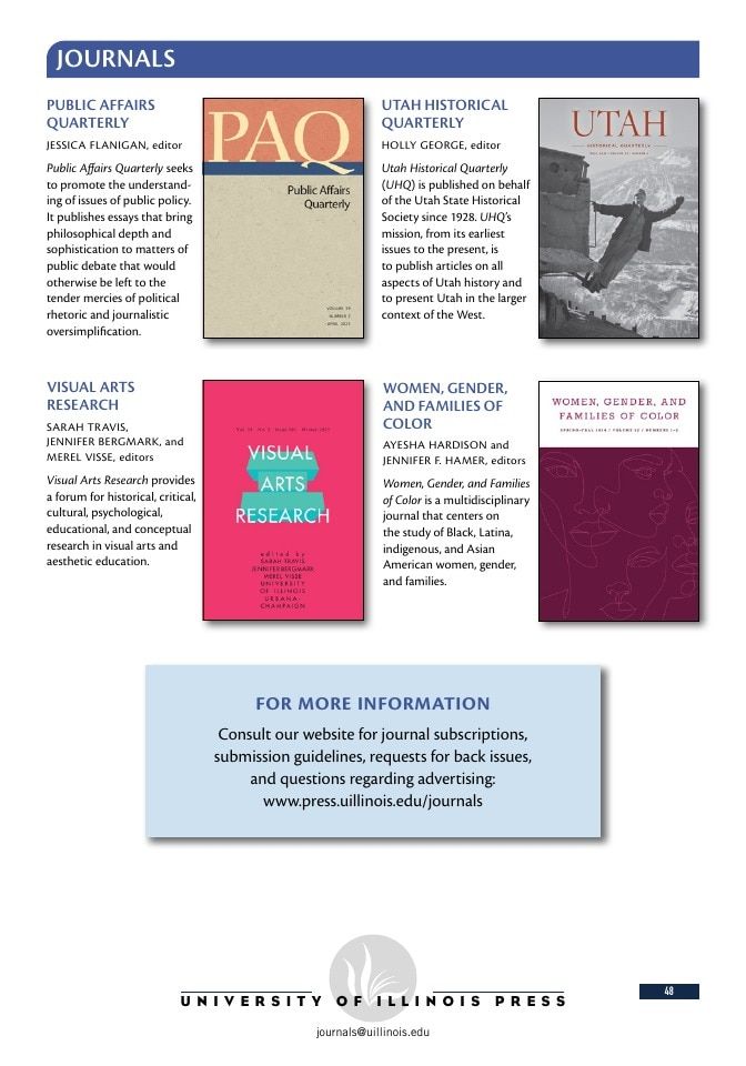 University of Illinois Press Spring Books Catalog Weekly Ad January 1 - December 31, 2026