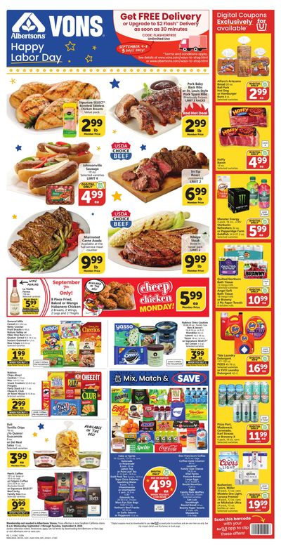 Vons (Anaheim Area, CA) Weekly Ad September 2 - 8, 2026
