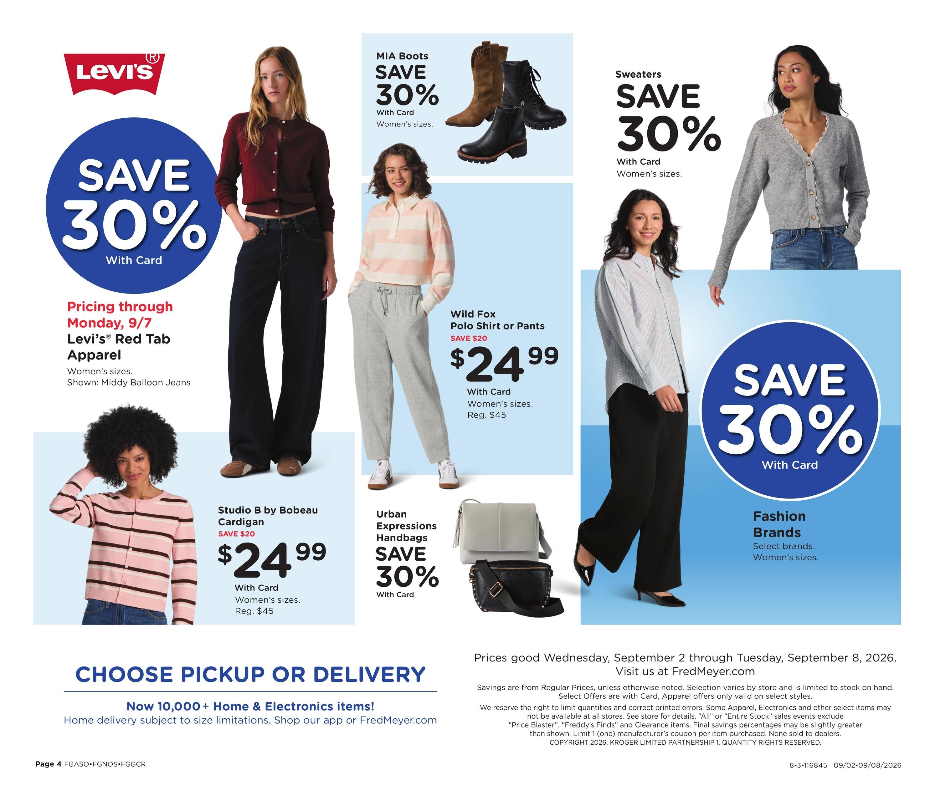 Fred Meyer (Aberdeen Area, ID) Home & Apparel Weekly Ad September 2 - 8, 2026