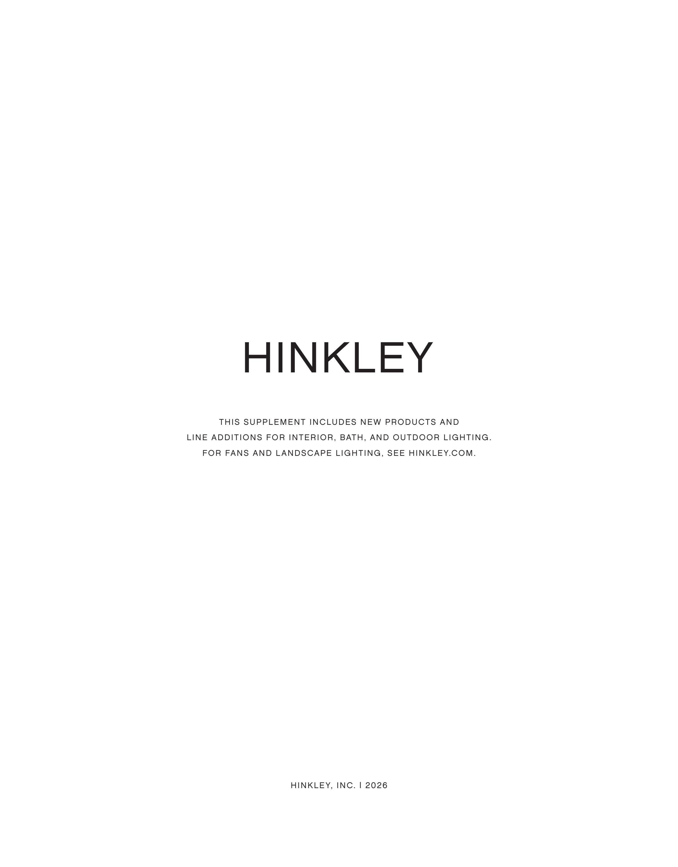 Hinkley Interior and Outdoor Lighting Weekly Ad January 1 - December 31, 2026