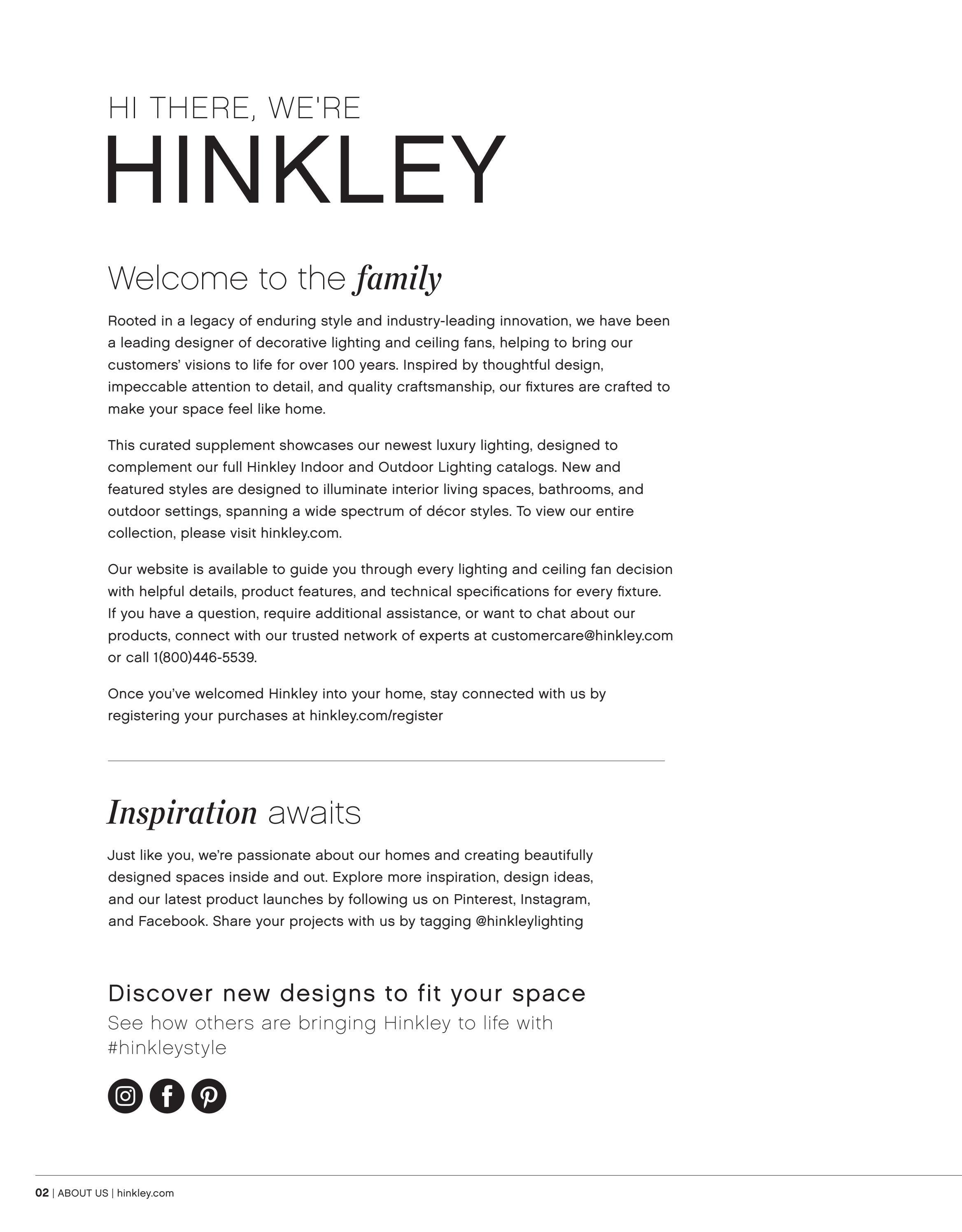 Hinkley Interior and Outdoor Lighting Weekly Ad January 1 - December 31, 2026