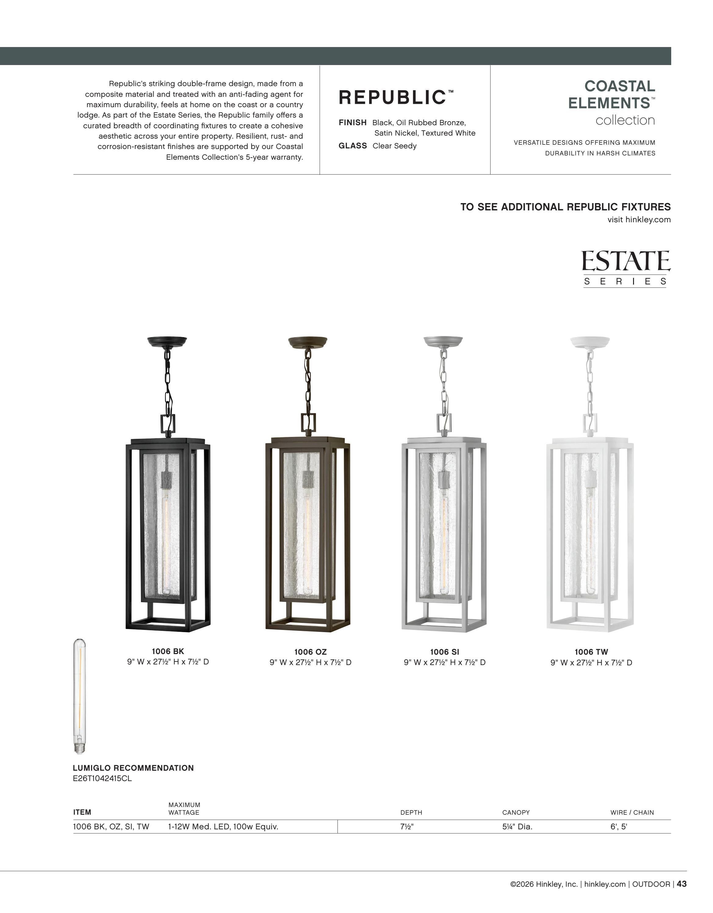 Hinkley Interior and Outdoor Lighting Weekly Ad January 1 - December 31, 2026