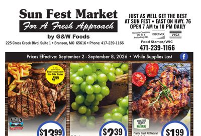 Sun Fest Market (Branson, MO) Weekly Ad September 2 - 8, 2026