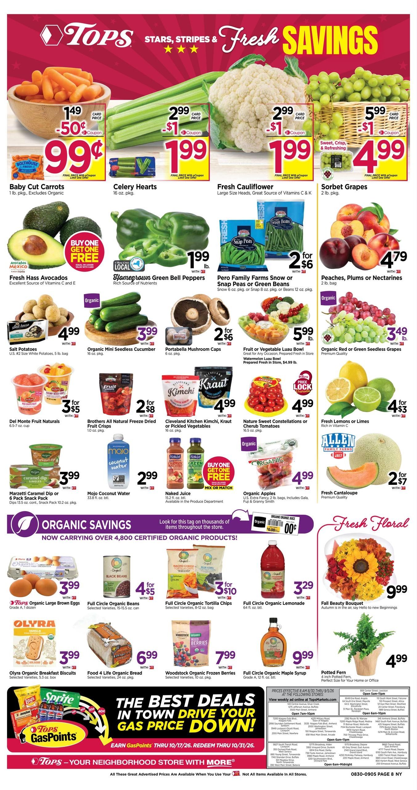 Tops Friendly Markets (Bangall Area, NY) Weekly Ad August 30 - September 5, 2026