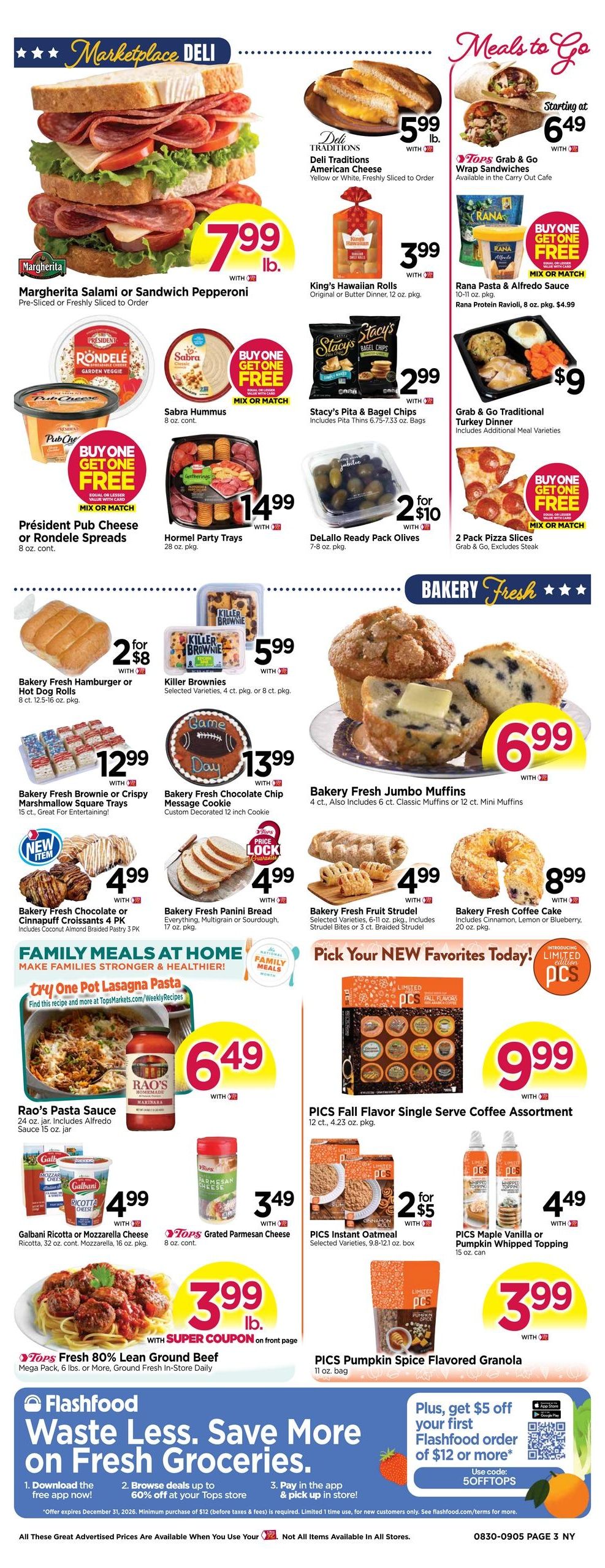 Tops Friendly Markets (Bangall Area, NY) Weekly Ad August 30 - September 5, 2026