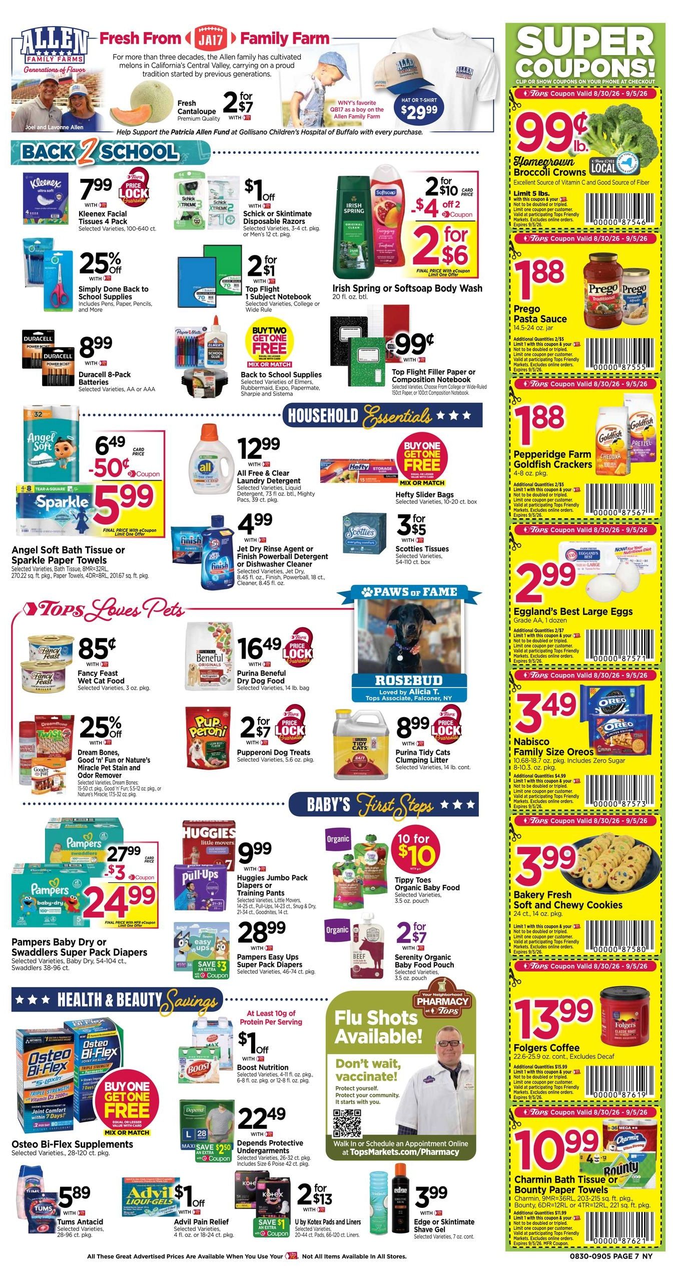 Tops Friendly Markets (Bangall Area, NY) Weekly Ad August 30 - September 5, 2026
