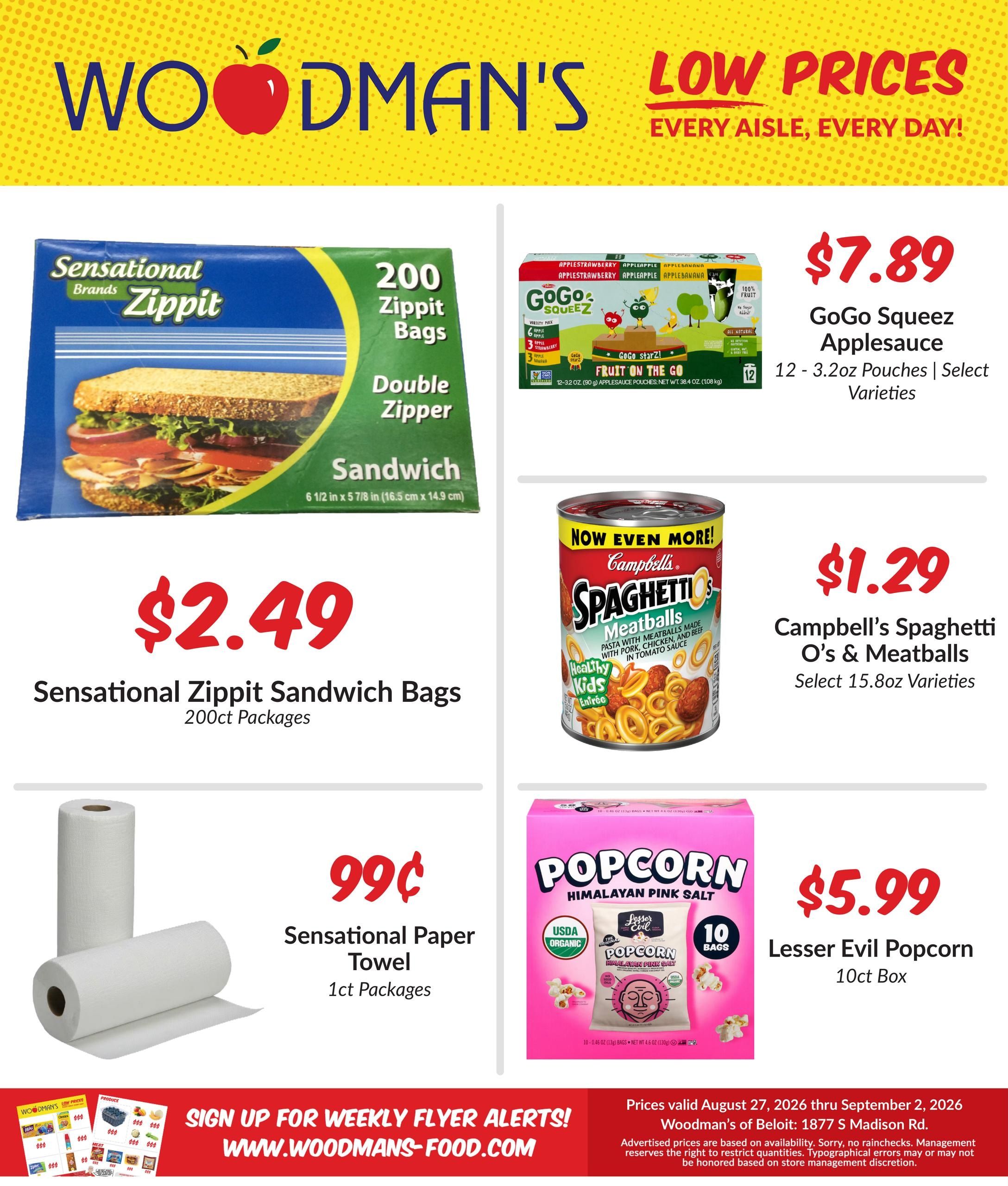 Woodman's Food Market (Rockton Area, IL) M1000 Weekly Weekly Ad August 27 - September 2, 2026