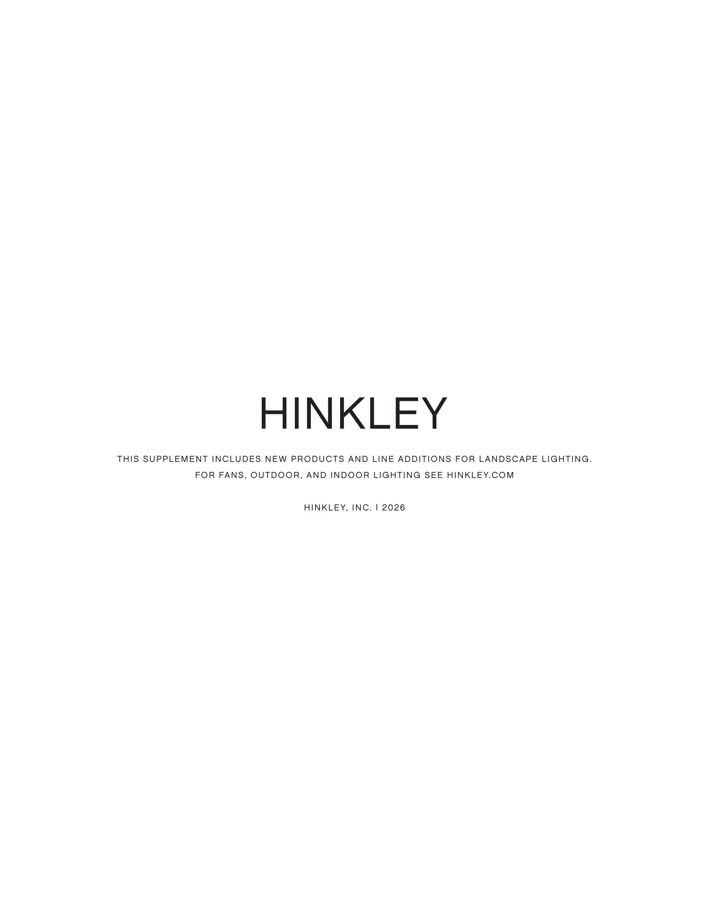 Hinkley Landscape Lighting Weekly Ad January 1 - December 31, 2026