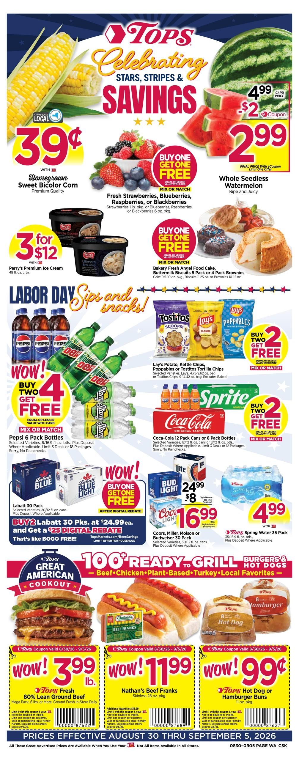 Tops Friendly Markets (Williamstown Area, MA) Weekly Ad August 30 - September 5, 2026