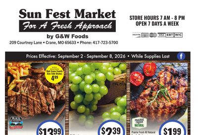 Sun Fest Market (Crane, MO) Weekly Ad September 2 - 8, 2026