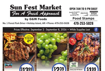 Sun Fest Market (Holiday Island, AR) Weekly Ad September 2 - 8, 2026