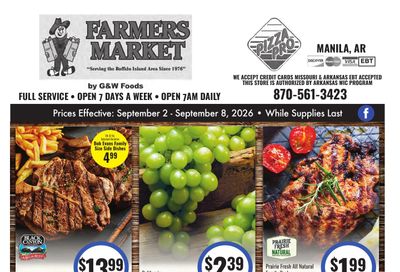G&W Foods Farmers Market (Manila, AR) Weekly Ad September 2 - 8, 2026