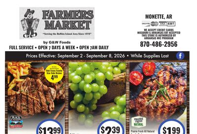 G&W Foods Farmers Market (Monette, AR) Weekly Ad September 2 - 8, 2026