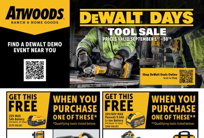 Atwoods September 2026 DeWalt Days Weekly Ad September 1 - 30, 2026