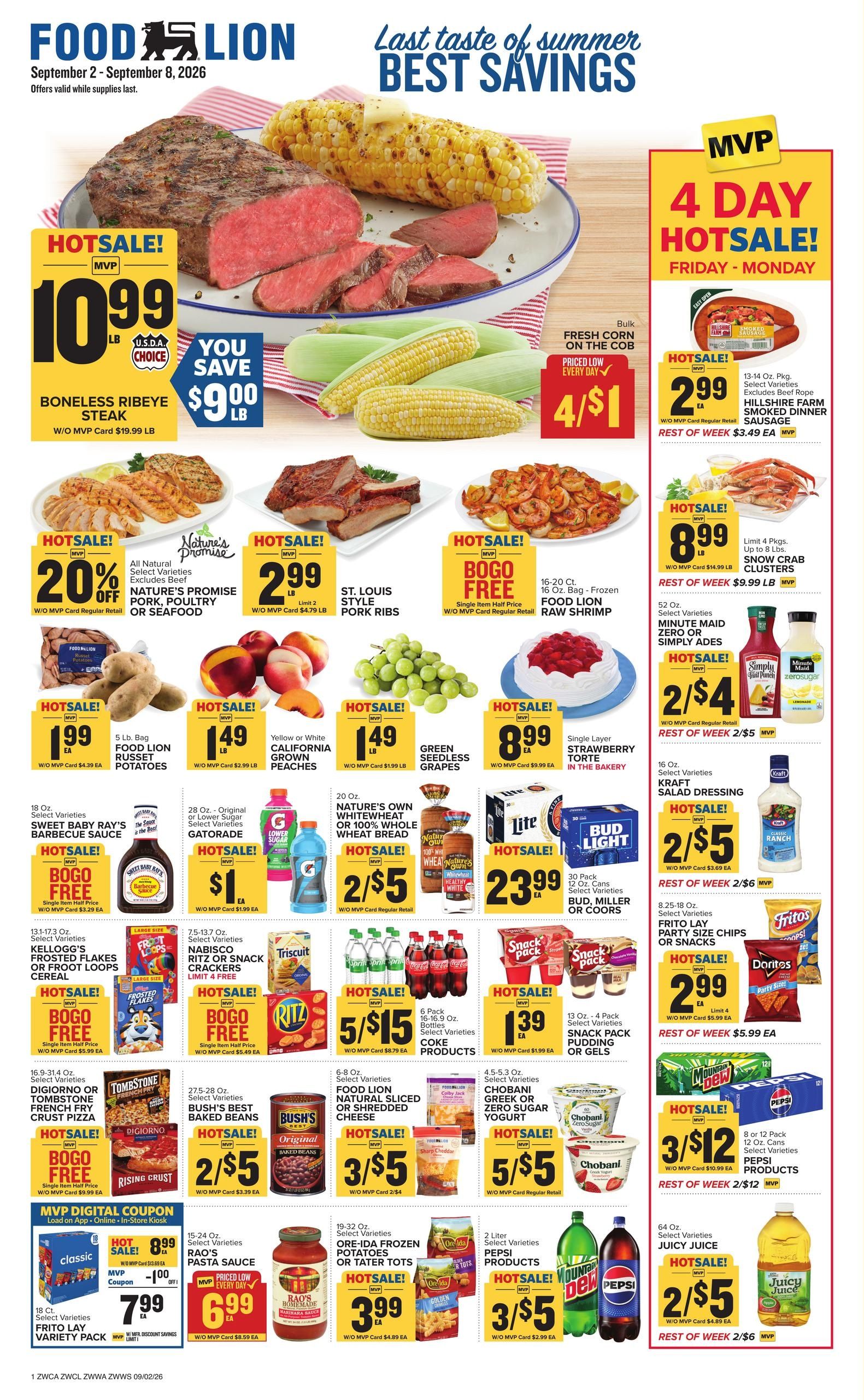 Food Lion (Hagerstown Area, MD) Weekly Ad September 2 - 8, 2026
