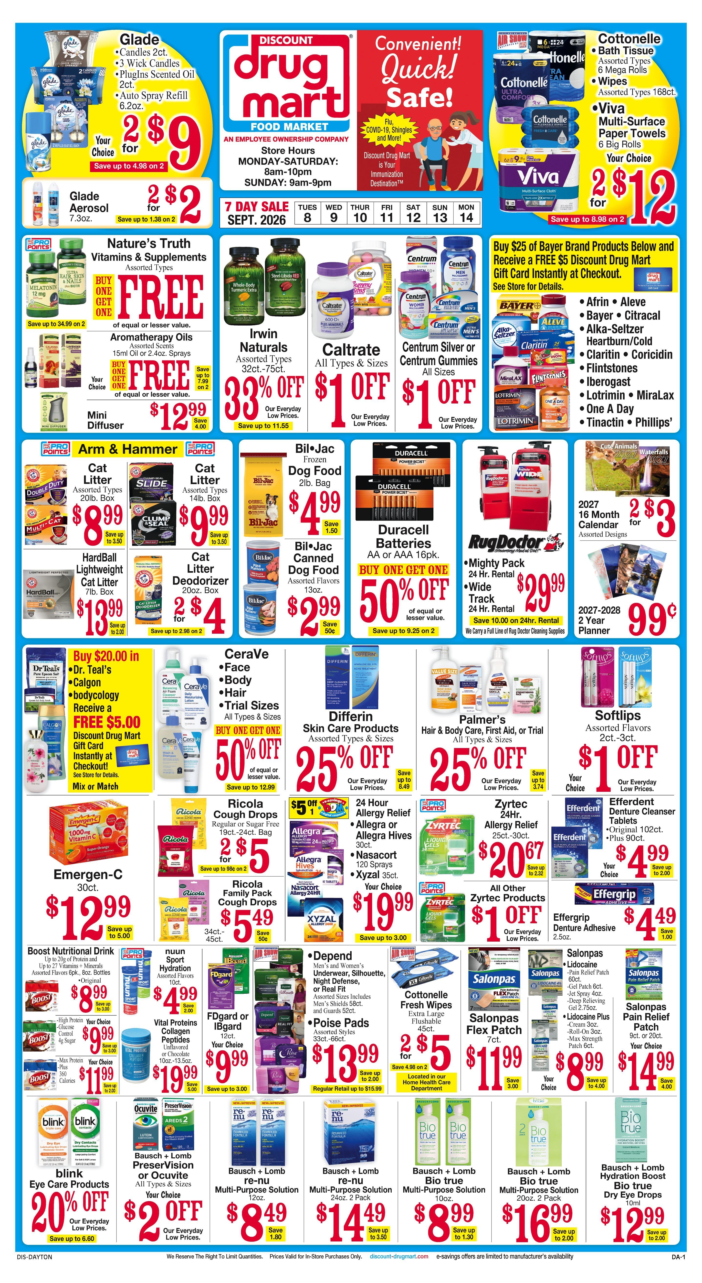 Discount Drug Mart (Ohio) Weekly Ad September 9 - 15, 2026