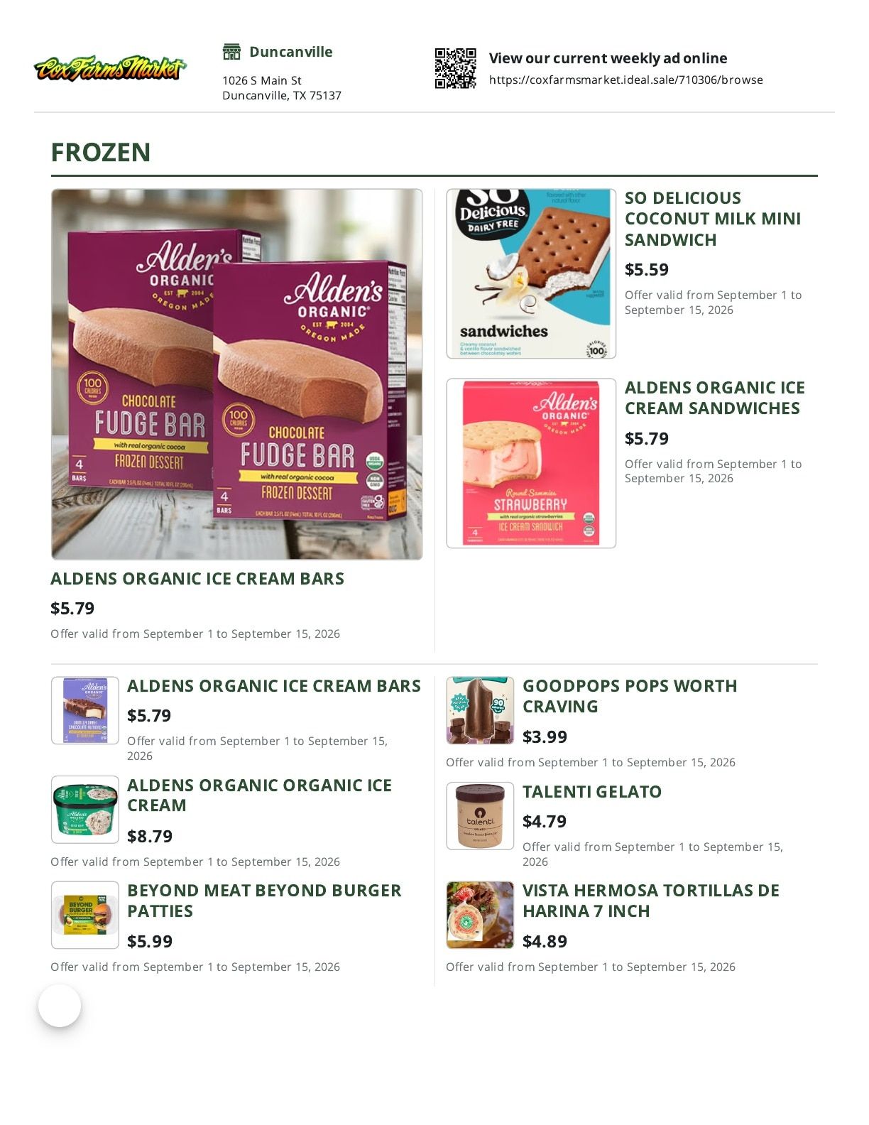 Cox Farms Market Weekly Ad September 1 - 15, 2026