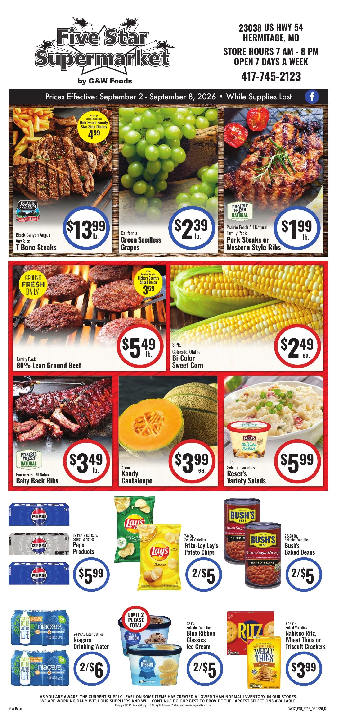 GW 5 Star Super Market Weekly Ad September 2 - 8, 2026