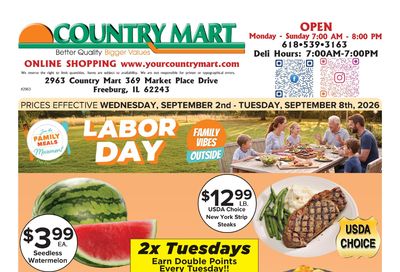 Your Country Mart Weekly Ad September 2 - 8, 2026
