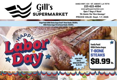 Gill's Supermarket Weekly Ad September 1 - 7, 2026
